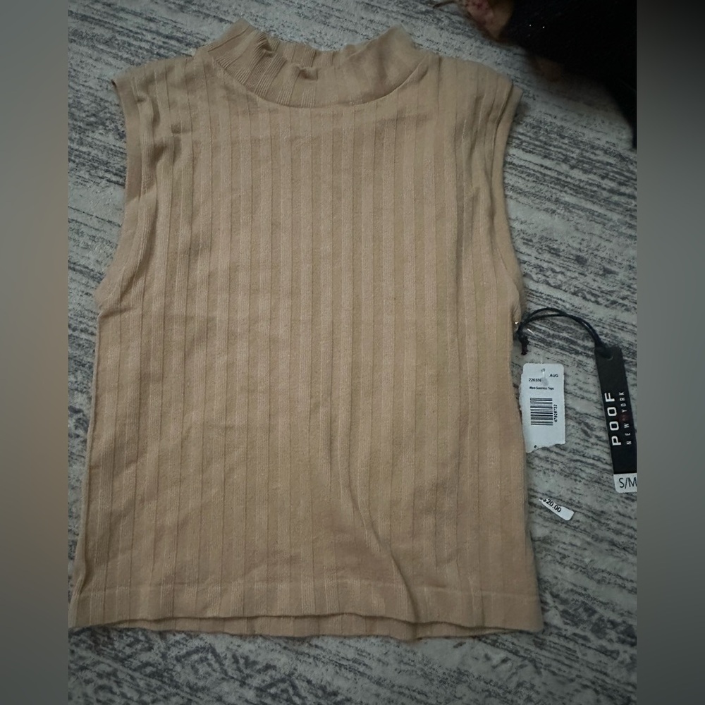 Poof! Women's Tan Sleeveless Top